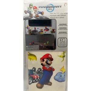 Super Mario Kart Wii Peel and Stick Wall Stickers 34 Removable Luigi Yoshi Peach